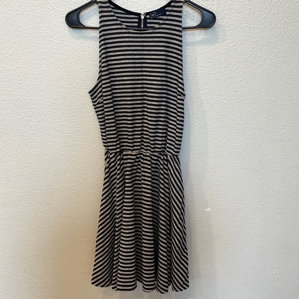 Navy and grey striped dress from Gap